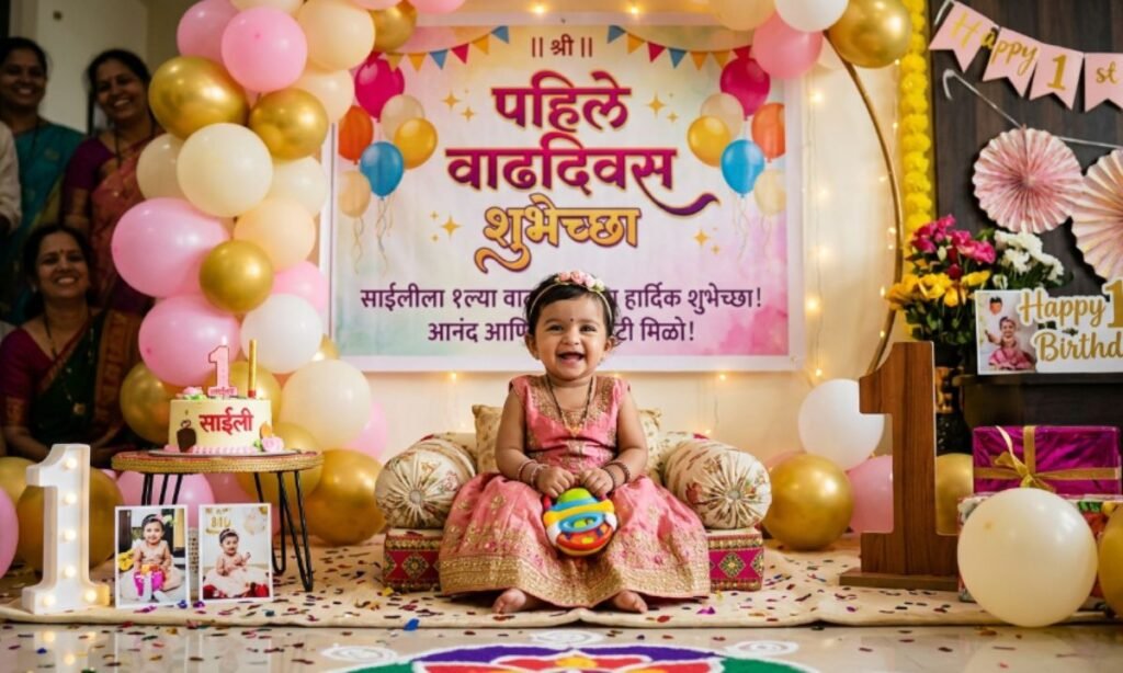 1st Birthday Greetings in Marathi
