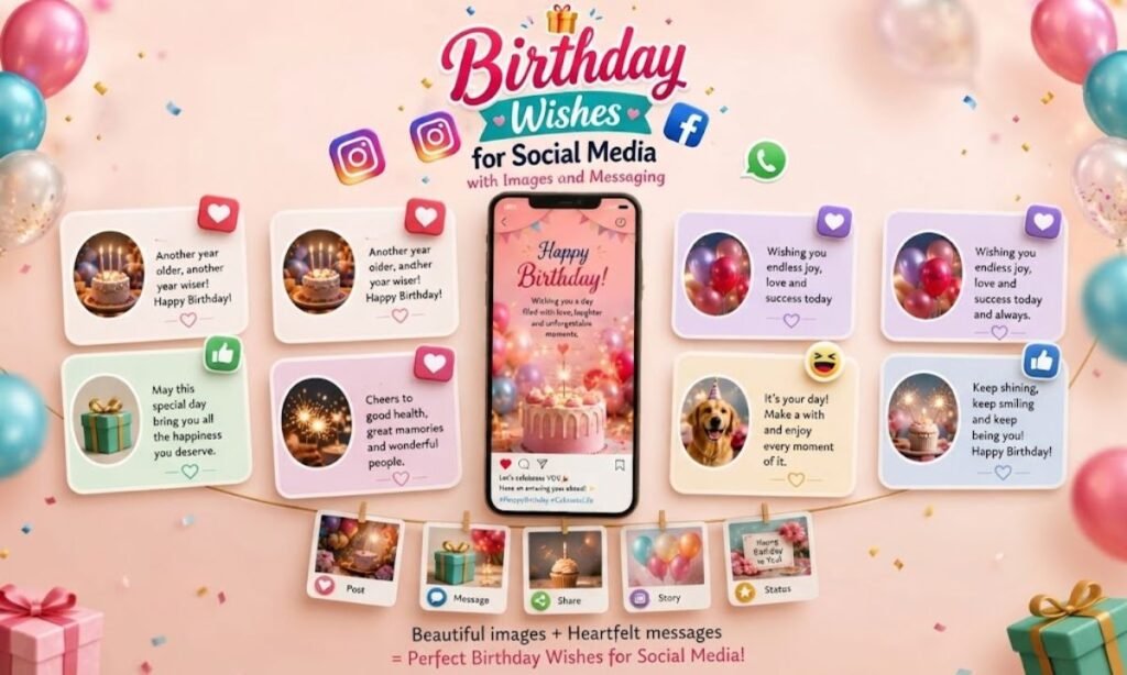 Birthday Wishes for Social Media with Images & Messaging