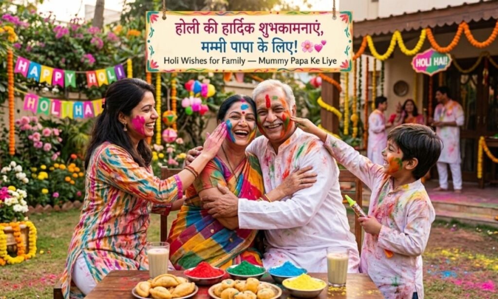 Holi Wishes for Family — Mummy Papa Ke Liye