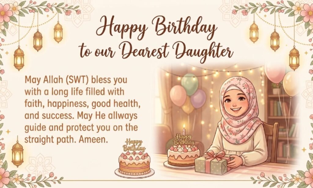 Islamic Birthday Wishes for Dear Daughter