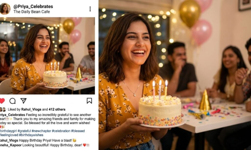 Social Media and Caption-Style Birthday Wishes