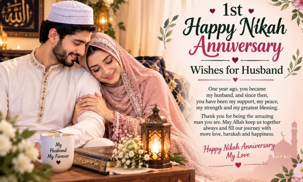 1st Happy Nikah Anniversary Wishes for Husband