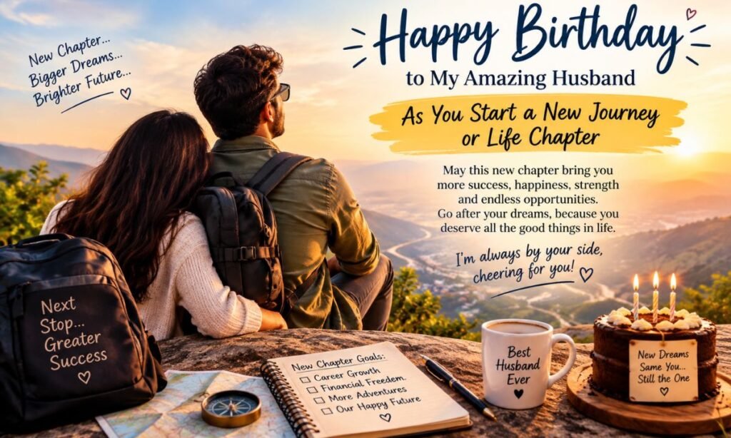 Birthday Wishes for Husband Starting a New Journey or Life Chapter