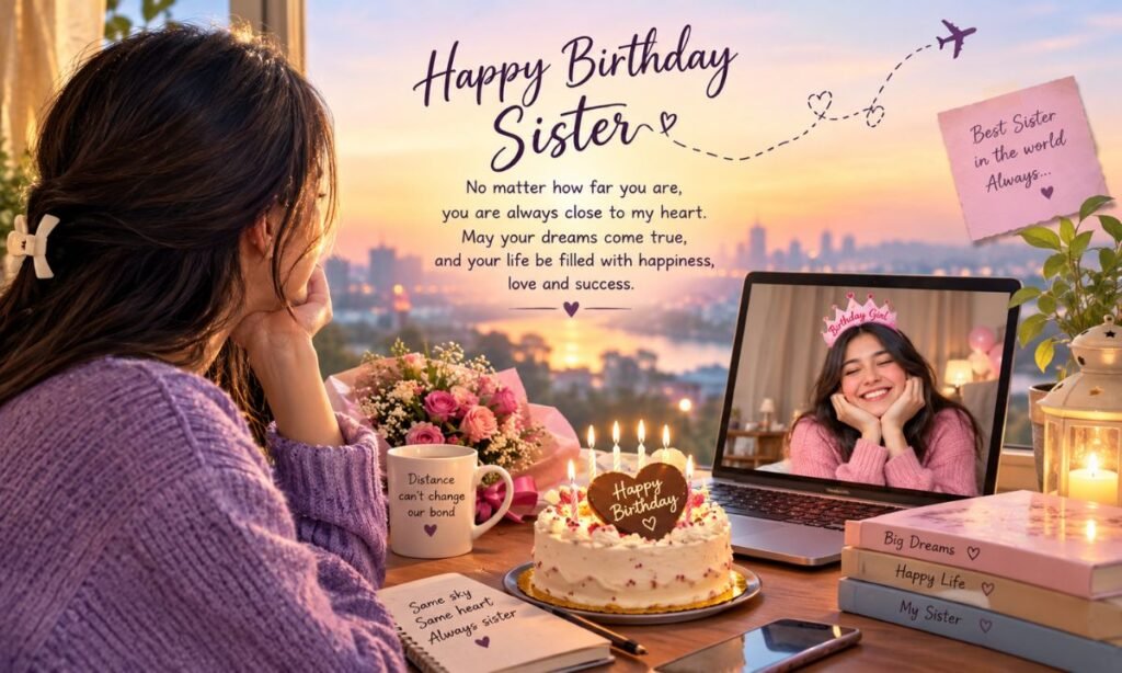 Emotional birthday wishes for sister long distance