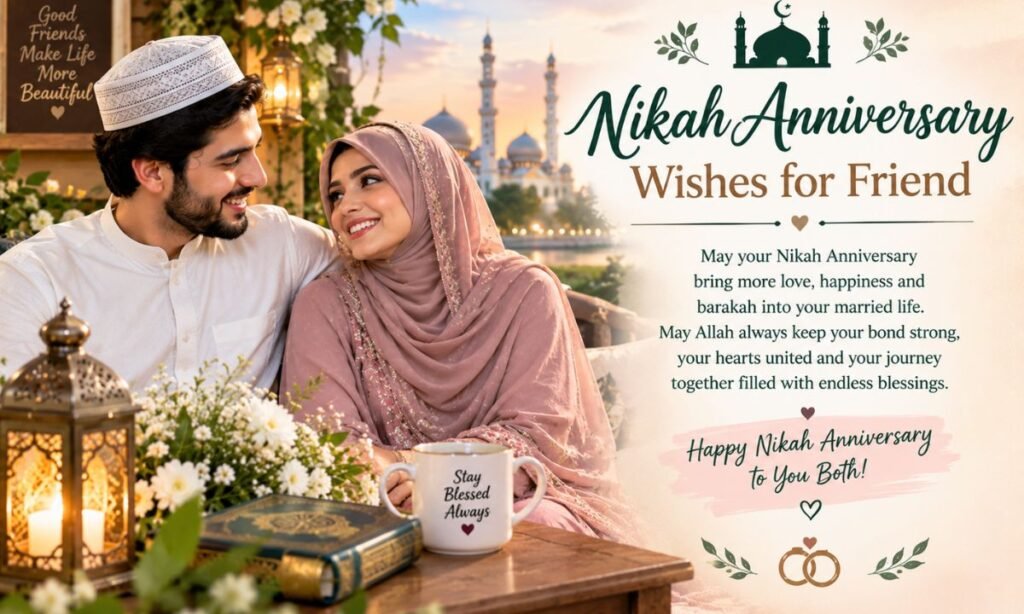 Nikah Anniversary Wishes for Friend